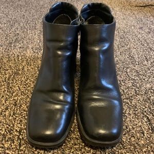 Vintage square toe black booties
